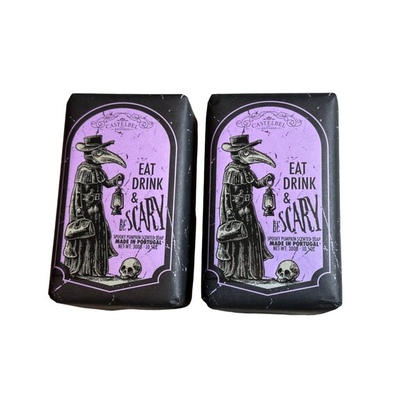 2 Castelbel Eat Drink & Be Scary Spooky Pumpkin Scented Soap 10.5 Oz Halloween - Picture 1 of 5